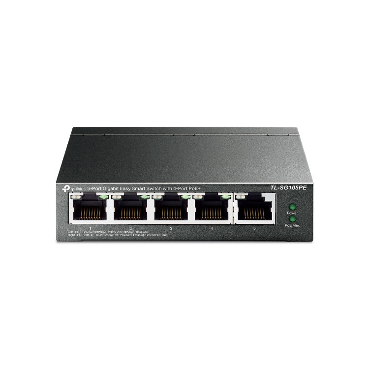 TP-Link TL-SG105PE switch de rede Gerido L2 Gigabit Ethernet (10 100 1000) Power over Ethernet (PoE) Preto