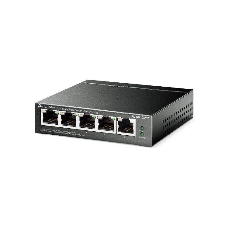 TP-Link TL-SG105PE switch de rede Gerido L2 Gigabit Ethernet (10 100 1000) Power over Ethernet (PoE) Preto