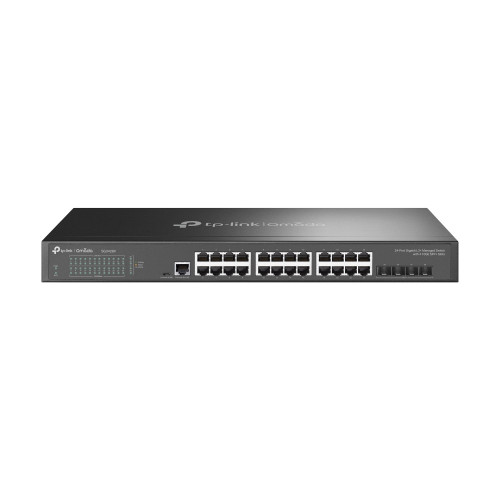 TP-Link Omada SG3428X switch de rede Gerido L2+ L3 Gigabit Ethernet (10 100 1000) 1U Preto TP-Link Omada SG3428X switch de rede Gerido L2+ L3 Gigabit Ethernet (10 100 1000) 1U Preto