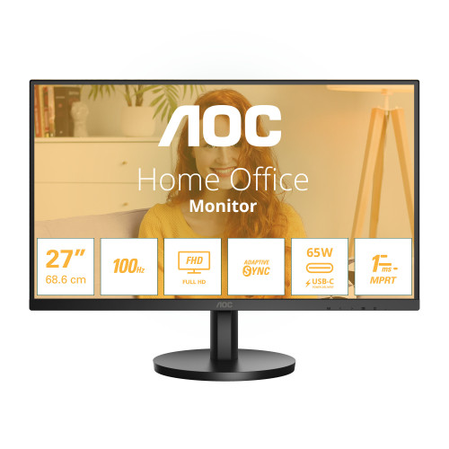 AOC 27B3CA2 monitor de ecrã 68,6 cm (27") 1920 x 1080 pixels Full HD LED Preto AOC 27B3CA2 monitor de ecrã 68,6 cm (27") 1920 x 1080 pixels Full HD LED Preto
