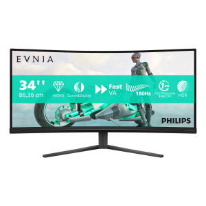 Philips Evnia 34M2C3500L 00 monitor de ecrã 86,4 cm (34") 3440 x 1440 pixels Wide Quad HD LCD Preto