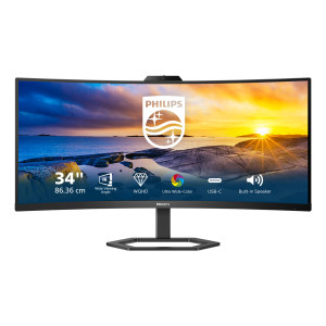 Philips 5000 series 34E1C5600HE 00 LED display 86,4 cm (34") 3440 x 1440 pixels 4K Ultra HD Preto
