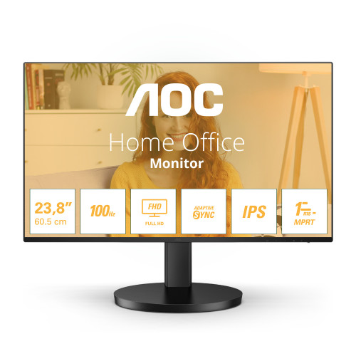 AOC 24B3HA2 monitor de ecrã 60,5 cm (23.8") 1920 x 1080 pixels Full HD LED Preto AOC 24B3HA2 monitor de ecrã 60,5 cm (23.8") 1920 x 1080 pixels Full HD LED Preto