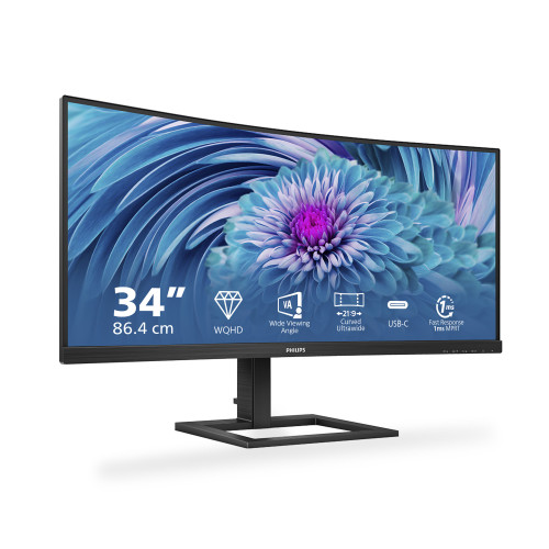 Philips E Line 346E2CUAE 00 monitor de ecrã 86,4 cm (34") 3440 x 1440 pixels Wide Quad HD+ LCD Preto Philips E Line 346E2CUAE 00 monitor de ecrã 86,4 cm (34") 3440 x 1440 pixels Wide Quad HD+ LCD Preto