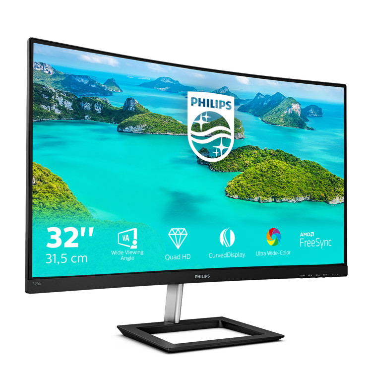 Philips E Line 325E1C 00 monitor de ecrã 80 cm (31.5") 2560 x 1440 pixels Quad HD LCD Preto