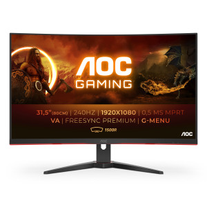 AOC G2 C32G2ZE BK monitor de ecrã 80 cm (31.5") 1920 x 1080 pixels Full HD LED Preto, Vermelho