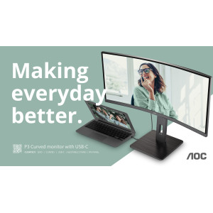 AOC CU34P3CV monitor de ecrã 86,4 cm (34") 3440 x 1440 pixels UltraWide Quad HD LED Preto 2
