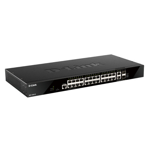 D-Link DGS-1520-28 E switch de rede Gerido L3 10G Ethernet (100 1000 10000) 1U Preto D-Link DGS-1520-28 E switch de rede Gerido L3 10G Ethernet (100 1000 10000) 1U Preto