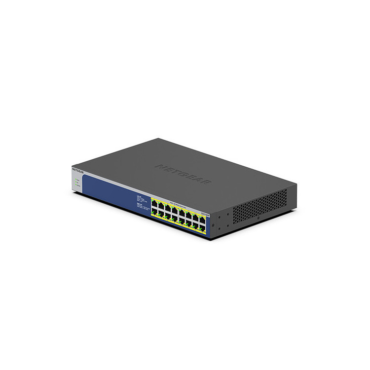 NETGEAR GS516PP Não-gerido Gigabit Ethernet (10 100 1000) Power over Ethernet (PoE) Azul, Cinzento