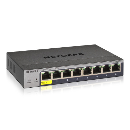NETGEAR GS108Tv3 Gerido L2 Gigabit Ethernet (10 100 1000) Cinzento NETGEAR GS108Tv3 Gerido L2 Gigabit Ethernet (10 100 1000) Cinzento