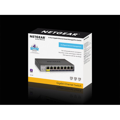 NETGEAR GS108Tv3 Gerido L2 Gigabit Ethernet (10 100 1000) Cinzento NETGEAR GS108Tv3 Gerido L2 Gigabit Ethernet (10 100 1000) Cinzento