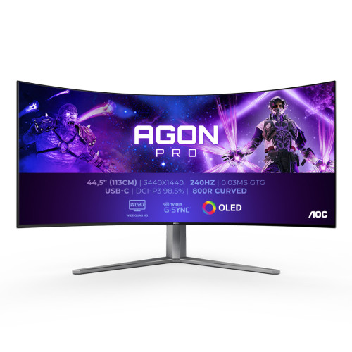 AOC AGON PRO AG456UCZD LED display 114,3 cm (45") 3440 x 1440 pixels Wide Quad HD OLED Preto AOC AGON PRO AG456UCZD LED display 114,3 cm (45") 3440 x 1440 pixels Wide Quad HD OLED Preto