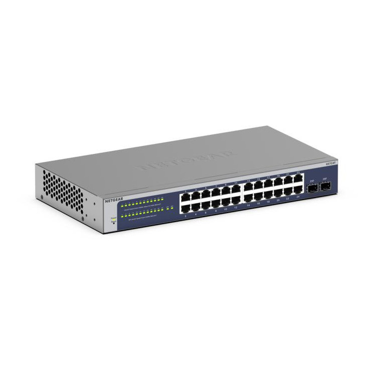 NETGEAR GS724Tv6 Gerido L2+ L3 Gigabit Ethernet (10 100 1000) 1U Azul, Cinzento