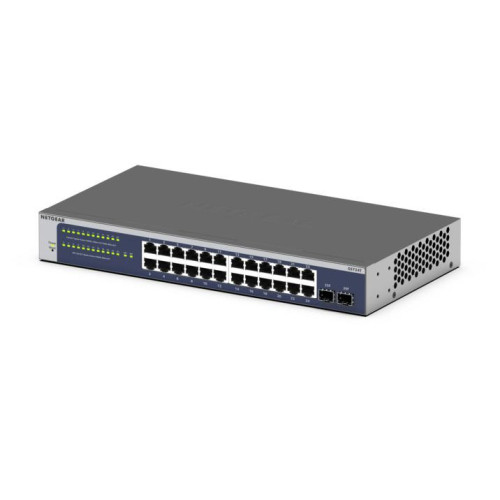 NETGEAR GS724Tv6 Gerido L2+ L3 Gigabit Ethernet (10 100 1000) 1U Azul, Cinzento NETGEAR GS724Tv6 Gerido L2+ L3 Gigabit Ethernet (10 100 1000) 1U Azul, Cinzento