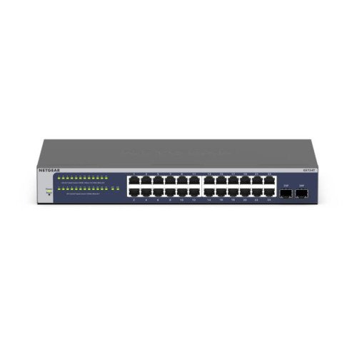 NETGEAR GS724Tv6 Gerido L2+ L3 Gigabit Ethernet (10 100 1000) 1U Azul, Cinzento NETGEAR GS724Tv6 Gerido L2+ L3 Gigabit Ethernet (10 100 1000) 1U Azul, Cinzento