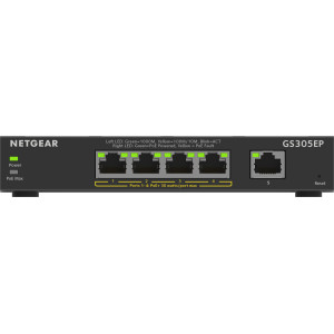 NETGEAR 5-Port Gigabit Ethernet PoE+ Plus Switch (GS305EP) Gerido L2 L3 Gigabit Ethernet (10 100 1000) Power over Ethernet 2