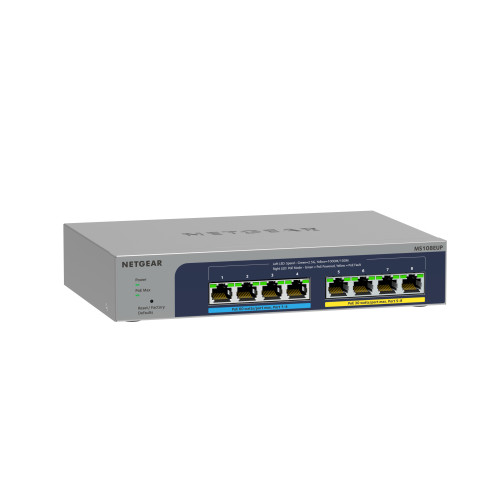NETGEAR 8-port Ultra60 PoE++ Multi-Gigabit (2.5G) Ethernet Plus Switch Gerido L2 L3 2.5G Ethernet (100 1000 2500) Power over NETGEAR 8-port Ultra60 PoE++ Multi-Gigabit (2.5G) Ethernet Plus Switch Gerido L2 L3 2.5G Ethernet (100 1000 2500) Power over