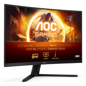 AOC G4 CQ32G4VE monitor de ecrã 80 cm (31.5") 2560 x 1440 pixels Quad HD LCD Preto, Cinzento 2