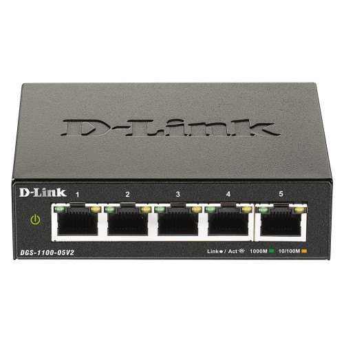 D-Link DGS-1100-05V2 E switch de rede Gerido L2 Gigabit Ethernet (10 100 1000) Preto D-Link DGS-1100-05V2 E switch de rede Gerido L2 Gigabit Ethernet (10 100 1000) Preto