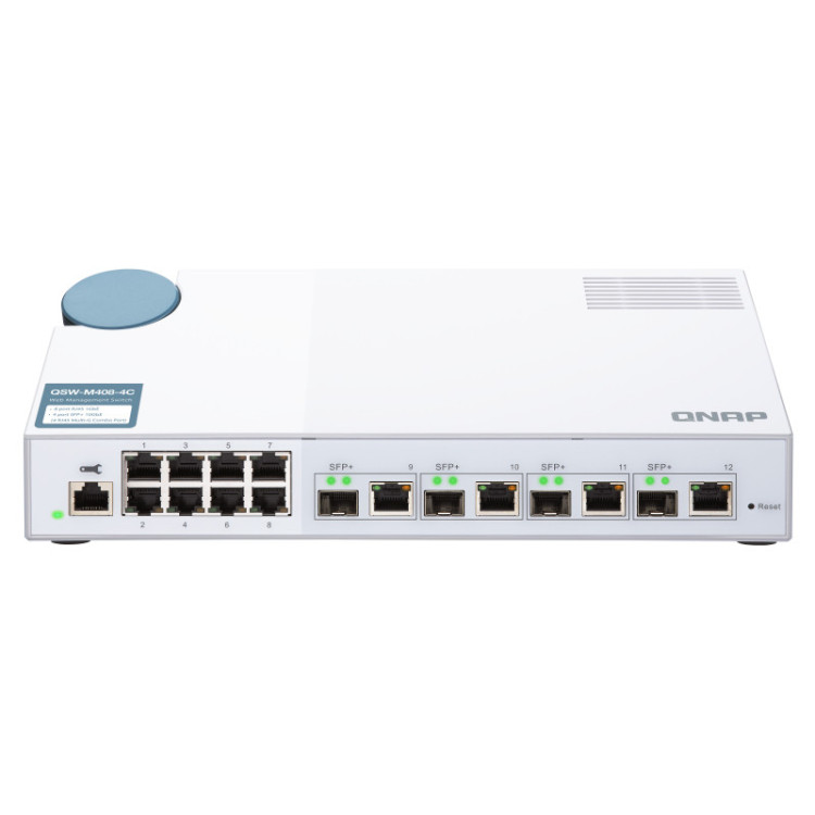 QNAP QSW-M408-4C switch de rede Gerido L2 Gigabit Ethernet (10 100 1000) Branco