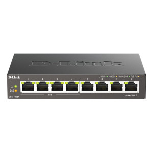 D-Link DGS-1008P E switch de rede Não-gerido L2 Gigabit Ethernet (10 100 1000) Power over Ethernet (PoE) PC Preto