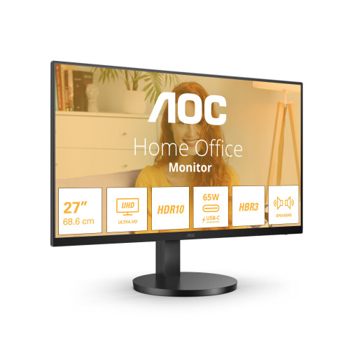 AOC B3 U27B3CF monitor de ecrã 68,6 cm (27") 3840 x 2160 pixels 4K Ultra HD LCD Preto AOC B3 U27B3CF monitor de ecrã 68,6 cm (27") 3840 x 2160 pixels 4K Ultra HD LCD Preto
