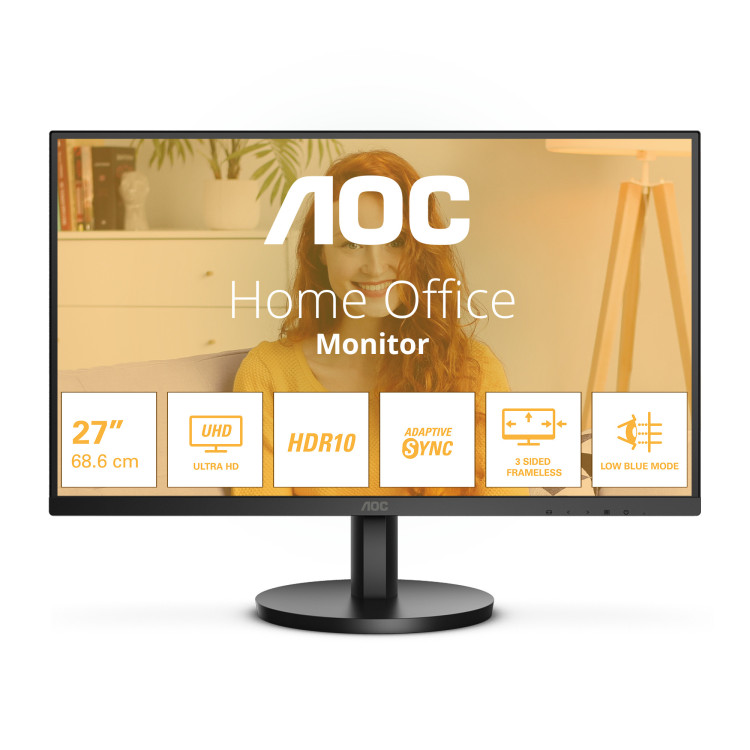 AOC B3 U27B3M monitor de ecrã 68,6 cm (27") 3840 x 2160 pixels 4K Ultra HD LCD Preto