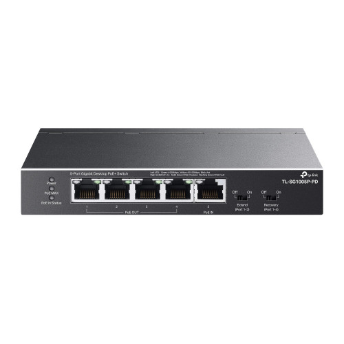 TP-Link TL-SG1005P-PD switch de rede Gigabit Ethernet (10 100 1000) Power over Ethernet (PoE) Preto TP-Link TL-SG1005P-PD switch de rede Gigabit Ethernet (10 100 1000) Power over Ethernet (PoE) Preto