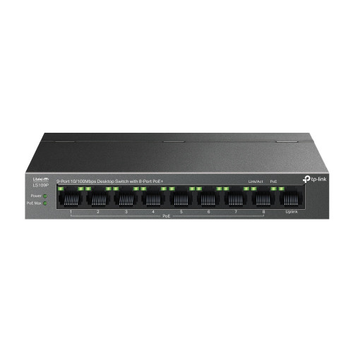 TP-Link LiteWave LS109P switch de rede Não-gerido Fast Ethernet (10 100) Power over Ethernet (PoE) Preto TP-Link LiteWave LS109P switch de rede Não-gerido Fast Ethernet (10 100) Power over Ethernet (PoE) Preto