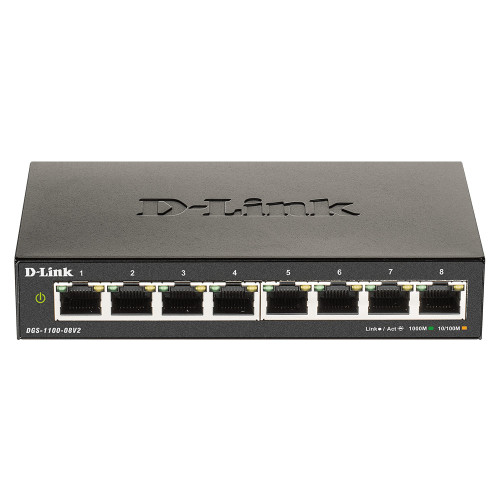 D-Link DGS-1100-08V2 Gerido L2 Gigabit Ethernet (10 100 1000) Preto D-Link DGS-1100-08V2 Gerido L2 Gigabit Ethernet (10 100 1000) Preto