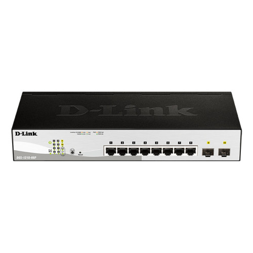 D-Link DGS-1210-08P Gerido L2 Gigabit Ethernet (10 100 1000) Power over Ethernet (PoE) Preto D-Link DGS-1210-08P Gerido L2 Gigabit Ethernet (10 100 1000) Power over Ethernet (PoE) Preto