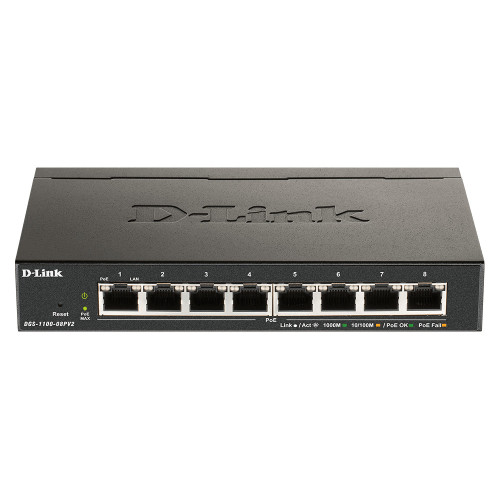 D-Link DGS-1100-08PV2 Gerido L2 L3 Gigabit Ethernet (10 100 1000) Power over Ethernet (PoE) Preto D-Link DGS-1100-08PV2 Gerido L2 L3 Gigabit Ethernet (10 100 1000) Power over Ethernet (PoE) Preto