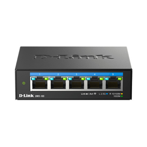 D-Link DMS-105 Não-gerido L2 2.5G Ethernet (100 1000 2500) Preto D-Link DMS-105 Não-gerido L2 2.5G Ethernet (100 1000 2500) Preto