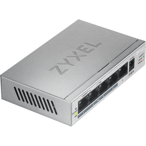 Zyxel GS1005HP Não-gerido Gigabit Ethernet (10 100 1000) Power over Ethernet (PoE) Prateado Zyxel GS1005HP Não-gerido Gigabit Ethernet (10 100 1000) Power over Ethernet (PoE) Prateado