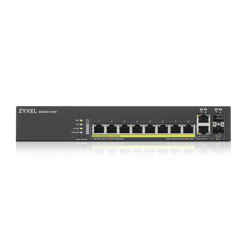 Zyxel GS2220-10HP-EU0101F switch de rede Gerido L2 Gigabit Ethernet (10 100 1000) Power over Ethernet (PoE) Preto