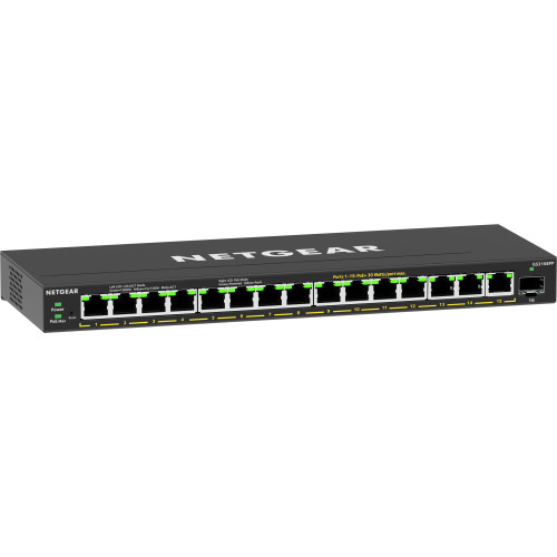 NETGEAR 16-Port High-Power PoE+ Gigabit Ethernet Plus Switch (231W) with 1 SFP port (GS316EPP) Gerido Gigabit Ethernet NETGEAR 16-Port High-Power PoE+ Gigabit Ethernet Plus Switch (231W) with 1 SFP port (GS316EPP) Gerido Gigabit Ethernet
