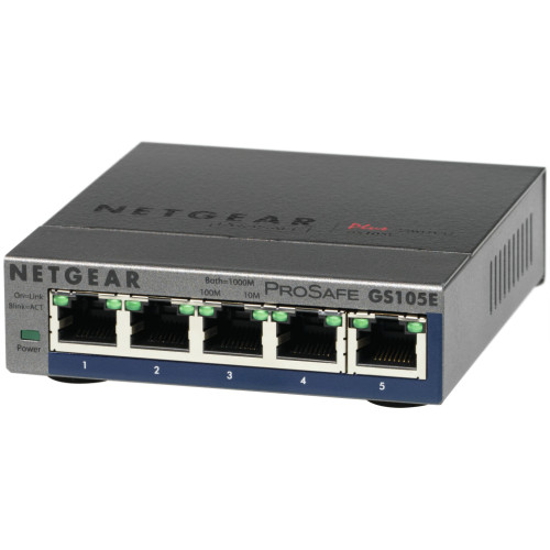 NETGEAR GS105E-200PES switch de rede Gerido L2 L3 Gigabit Ethernet (10 100 1000) Cinzento NETGEAR GS105E-200PES switch de rede Gerido L2 L3 Gigabit Ethernet (10 100 1000) Cinzento