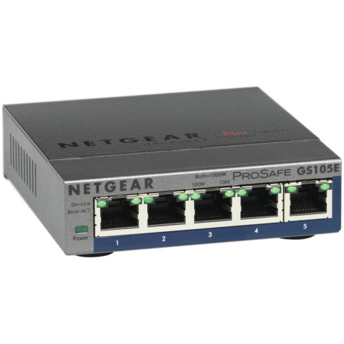 NETGEAR GS105E-200PES switch de rede Gerido L2 L3 Gigabit Ethernet (10 100 1000) Cinzento NETGEAR GS105E-200PES switch de rede Gerido L2 L3 Gigabit Ethernet (10 100 1000) Cinzento