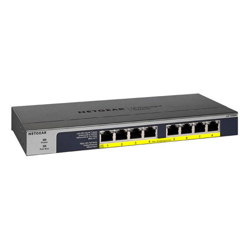 NETGEAR GS108PP Não-gerido Gigabit Ethernet (10 100 1000) Power over Ethernet (PoE) Preto NETGEAR GS108PP Não-gerido Gigabit Ethernet (10 100 1000) Power over Ethernet (PoE) Preto