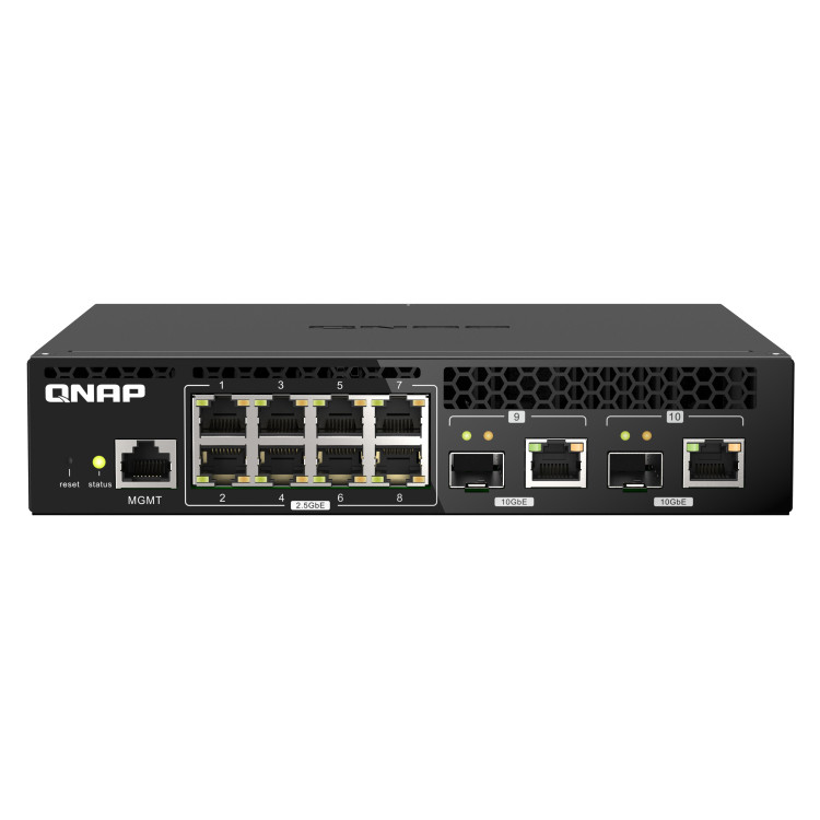 QNAP QSW-M2108R-2C switch de rede Gerido L2 2.5G Ethernet (100 1000 2500) Power over Ethernet (PoE) Preto