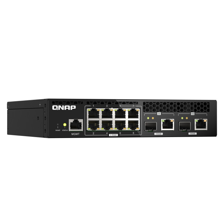 QNAP QSW-M2108R-2C switch de rede Gerido L2 2.5G Ethernet (100 1000 2500) Power over Ethernet (PoE) Preto