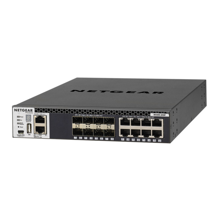 NETGEAR M4300-8X8F Gerido L3 10G Ethernet (100 1000 10000) 1U Preto