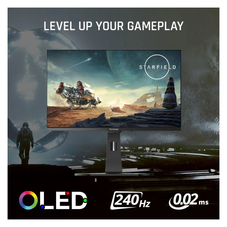 Viewsonic XG272-2K-OLED monitor de ecrã 68,6 cm (27") 2560 x 1440 pixels Quad HD Preto, Branco