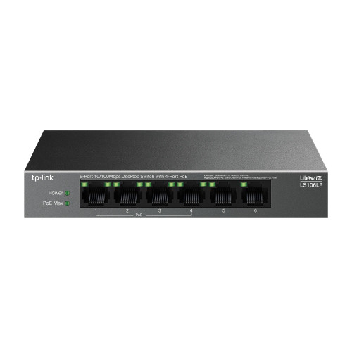 TP-Link LiteWave LS106LP switch de rede Não-gerido Fast Ethernet (10 100) Power over Ethernet (PoE) Preto TP-Link LiteWave LS106LP switch de rede Não-gerido Fast Ethernet (10 100) Power over Ethernet (PoE) Preto
