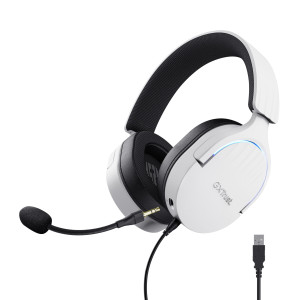 Trust GXT 490 FAYZO Auscultadores Com fios Fita de cabeça Motociclo USB Type-A Preto, Branco