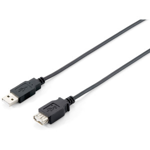 Equip 128851 Cabo de Extensão USB 2.0 Tipo A Macho para Fêmea, 3,0 m , Preto