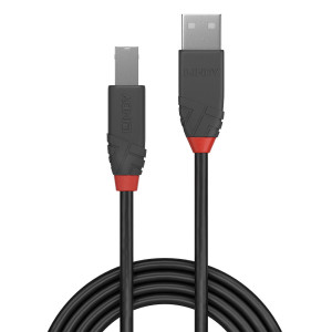 Lindy 36670 cabo USB USB 2.0 0,2 m USB A USB B Preto, Cinzento 2