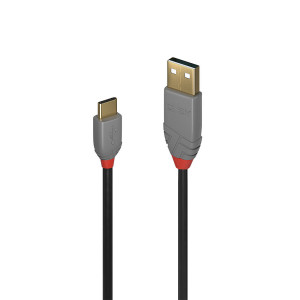 Lindy 36888 cabo USB USB 2.0 3 m USB A USB C Preto, Cinzento