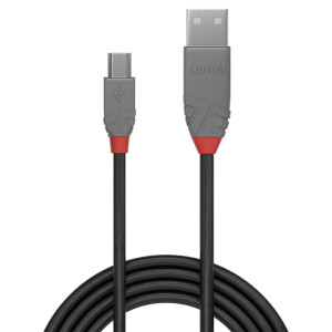 Lindy 36723 cabo USB USB 2.0 2 m USB A Mini-USB B Preto, Cinzento 2