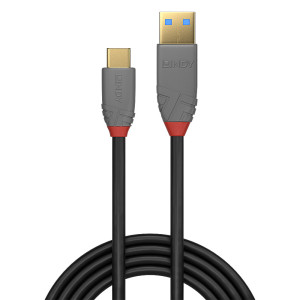 Lindy 36911 cabo USB 1 m USB C USB A Preto, Cinzento 2